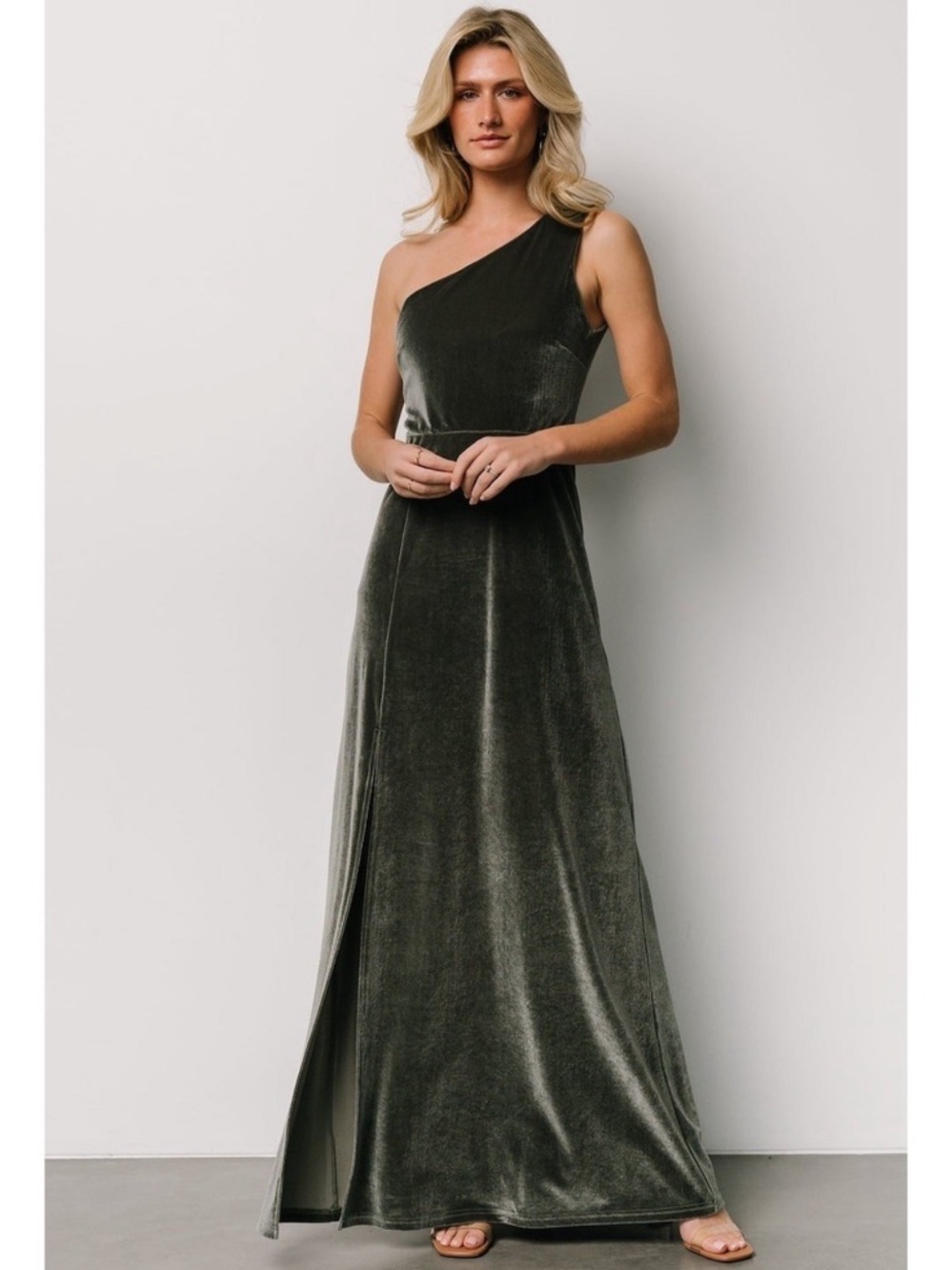NWT Baltic Born - Tatiana velvet one shoulder maxi dress